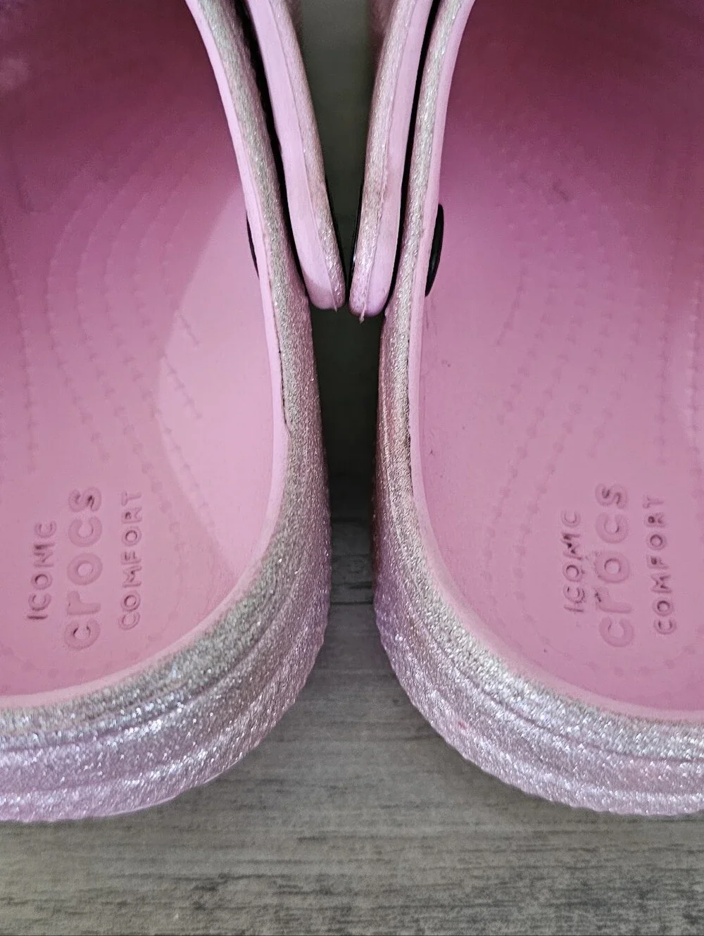 CROCS Kids Glitter Heart Charm Clog Pink Toddler Girl C 12